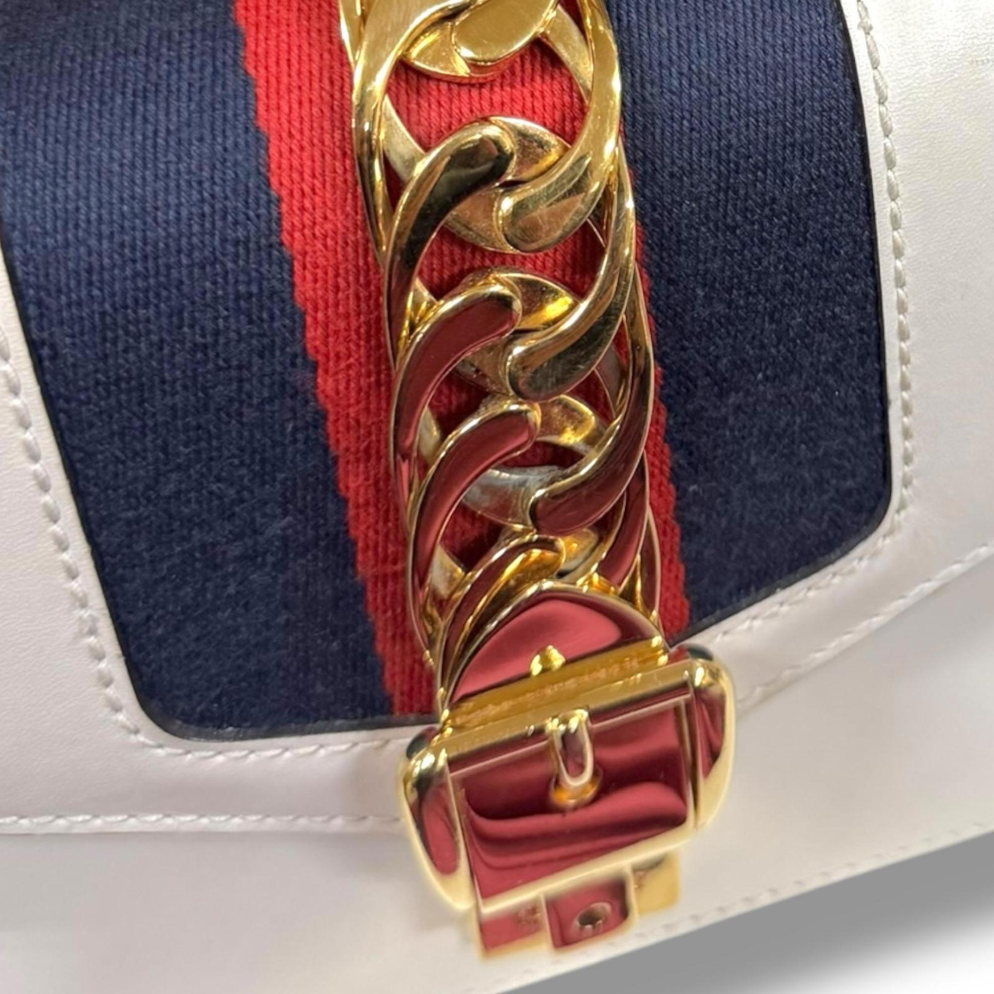 Gucci Ivory White Leather Shoulder Bag (Pre-Owned)