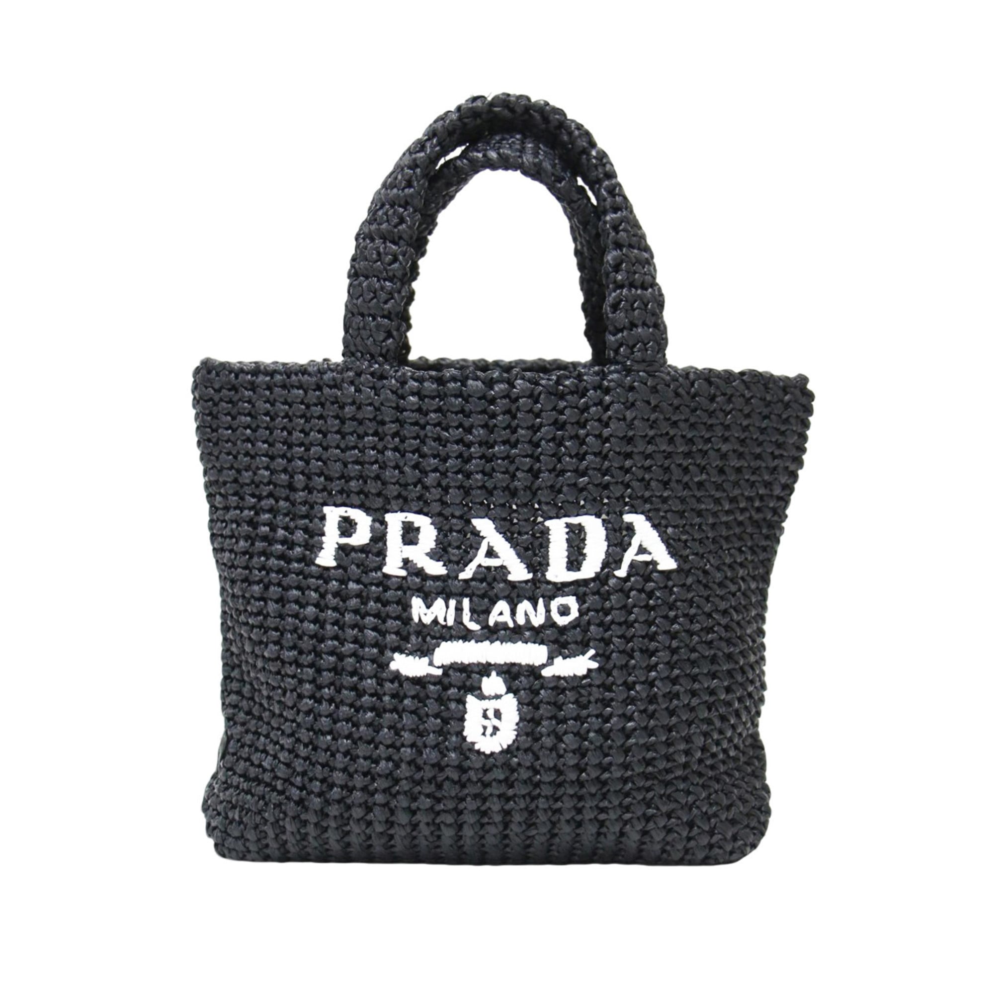 Prada Black Viscose Handbag Tote Bag (Pre-Owned)