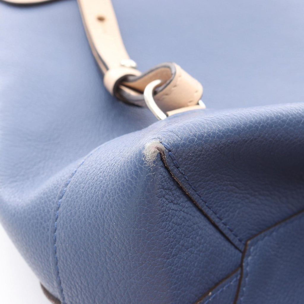 Louis Vuitton Beige Blue Leather Backpack (Pre-Owned)