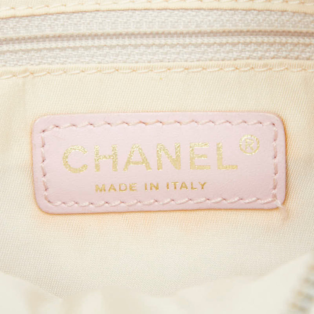 Chanel Pink Nylon Leather Shoulder Bag (Pre-Owned)