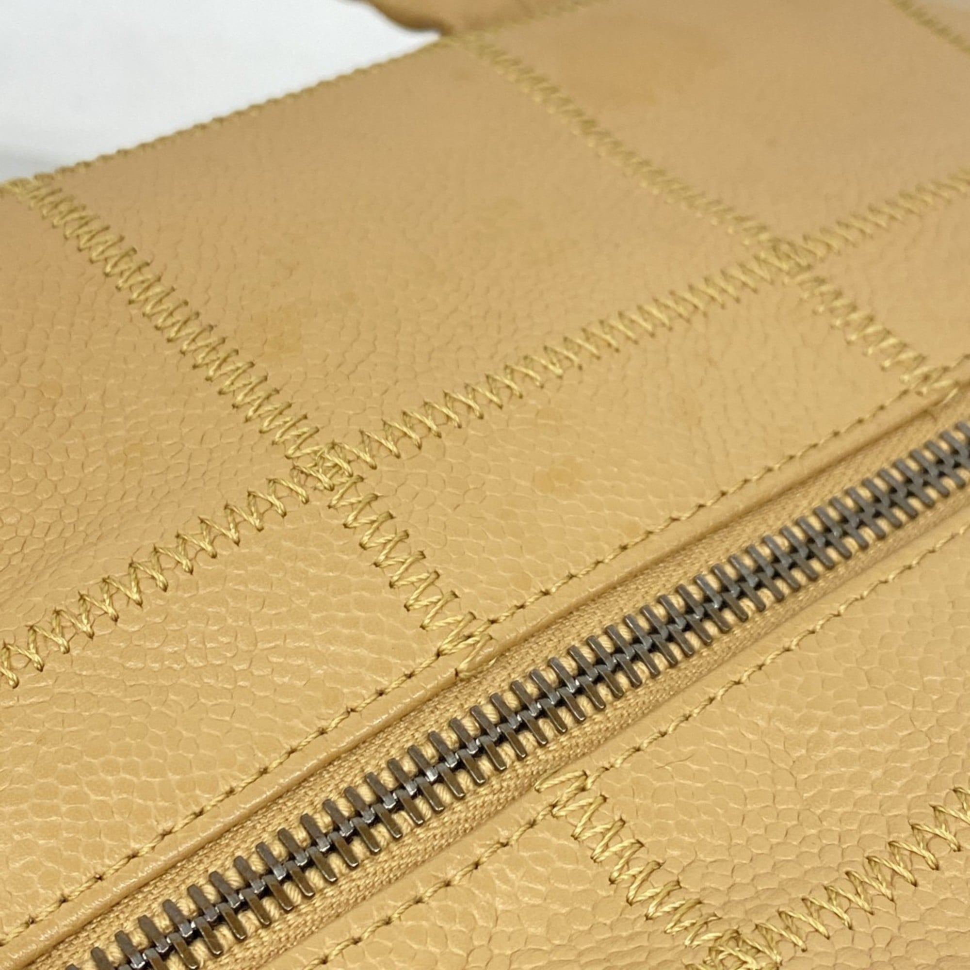 Chanel Beige Grained Calfskin Handbag (Pre-Owned)