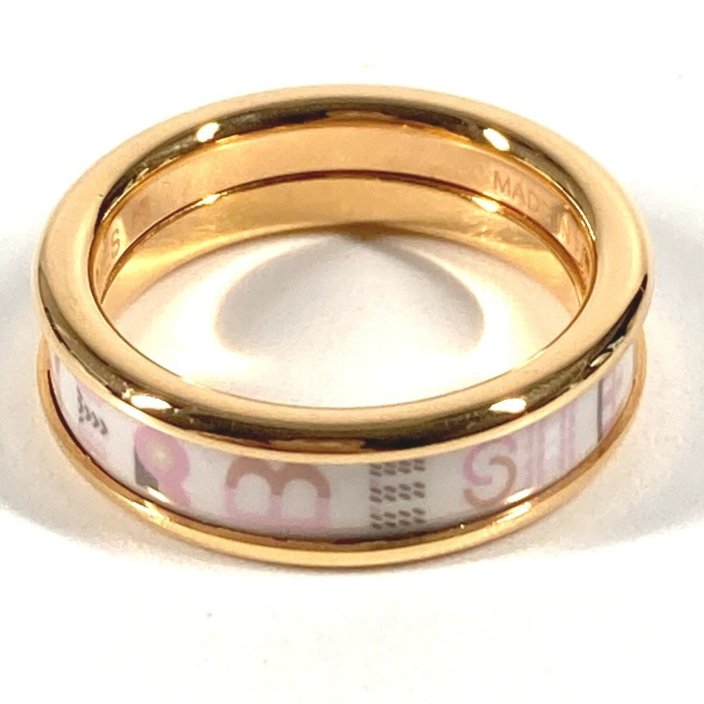 Hermes Gold Pink White Metal Band Ring (Pre-Owned)