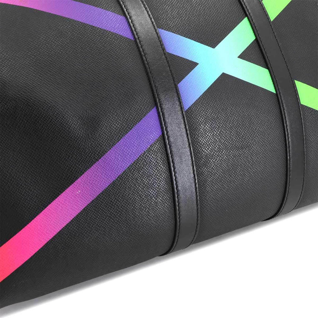 Louis Vuitton Black Multi-Color Taiga Leather Boston Bag Shoulder Bag (Pre-Owned)