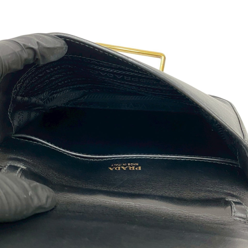 Prada Black Leather Fanny Pack Pochette Pouch Shoulder Bag (Pre-Owned)