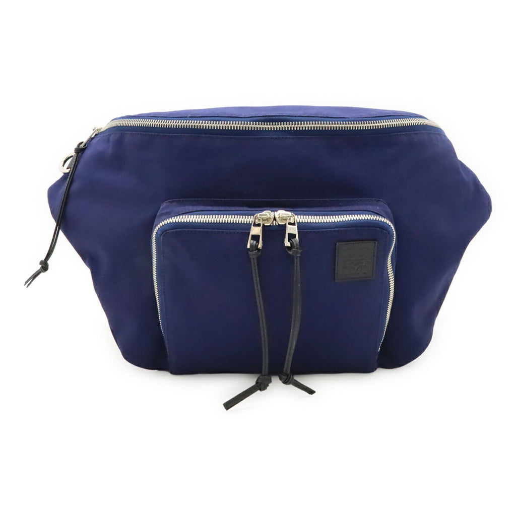 Loewe Blue Navy Canvas Leather Shoulder Bag Sling Bag (Pre-Owned)