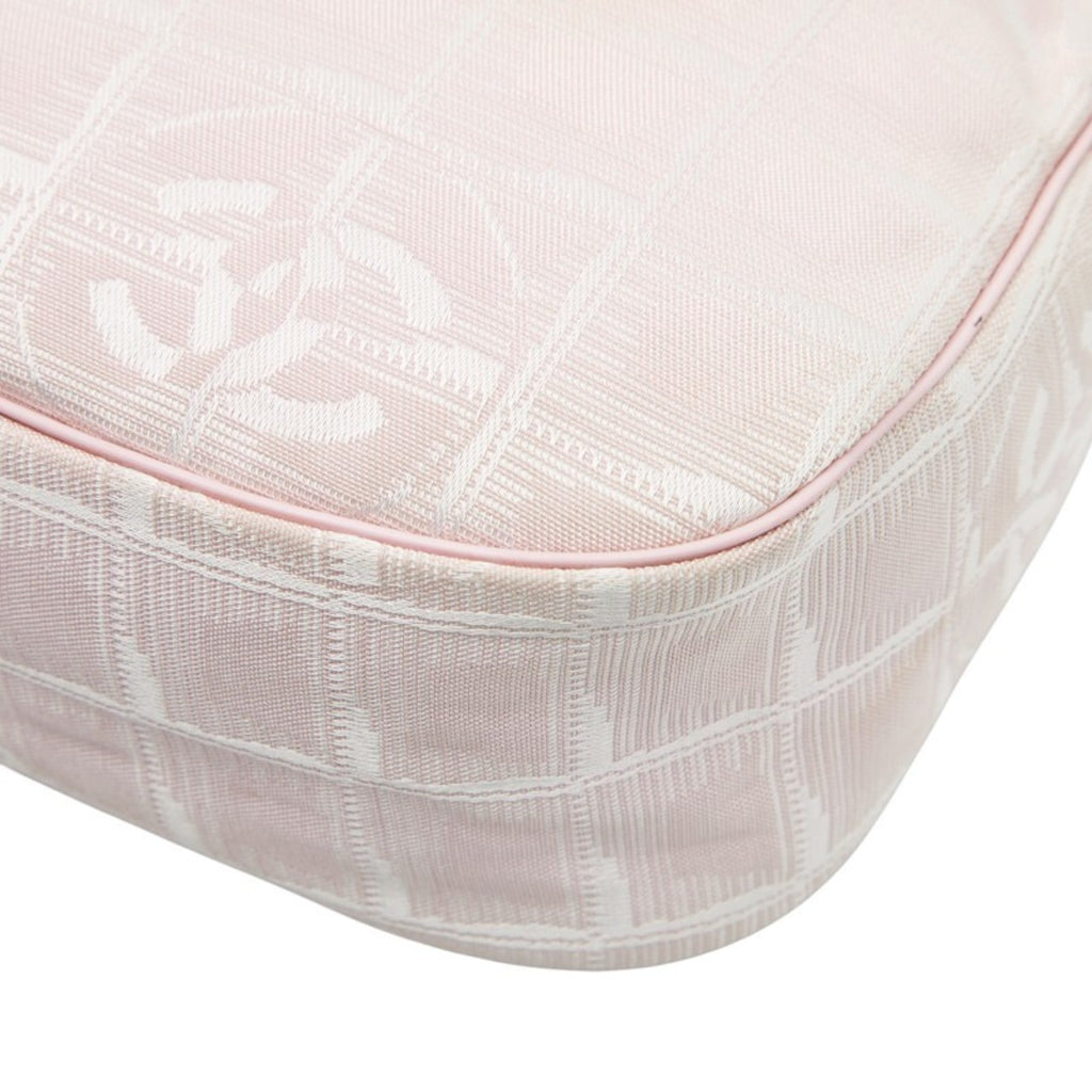 Chanel Pink Nylon Leather Shoulder Bag (Pre-Owned)