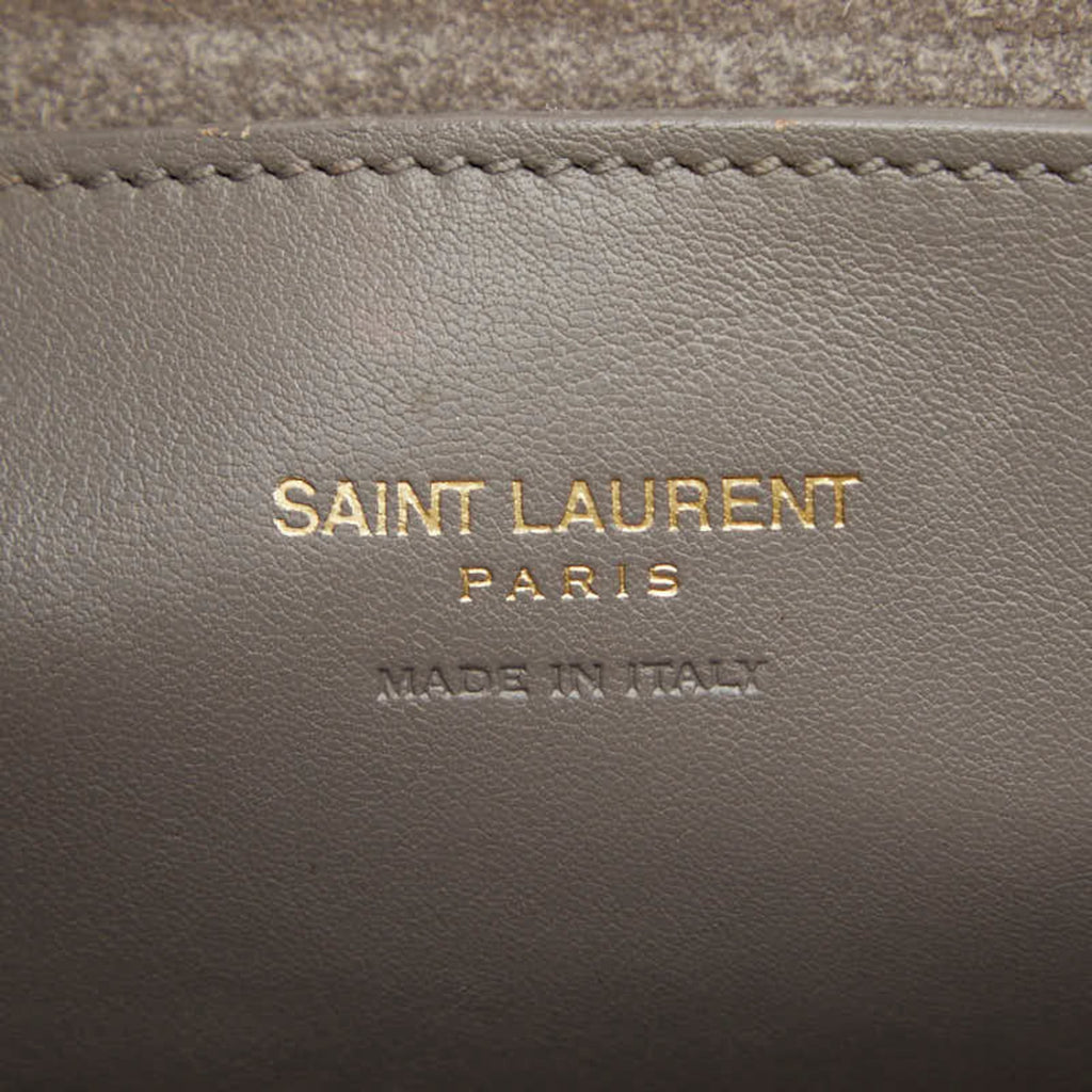 Saint Laurent Gray Leather Handbag Shoulder Bag (Pre-Owned)