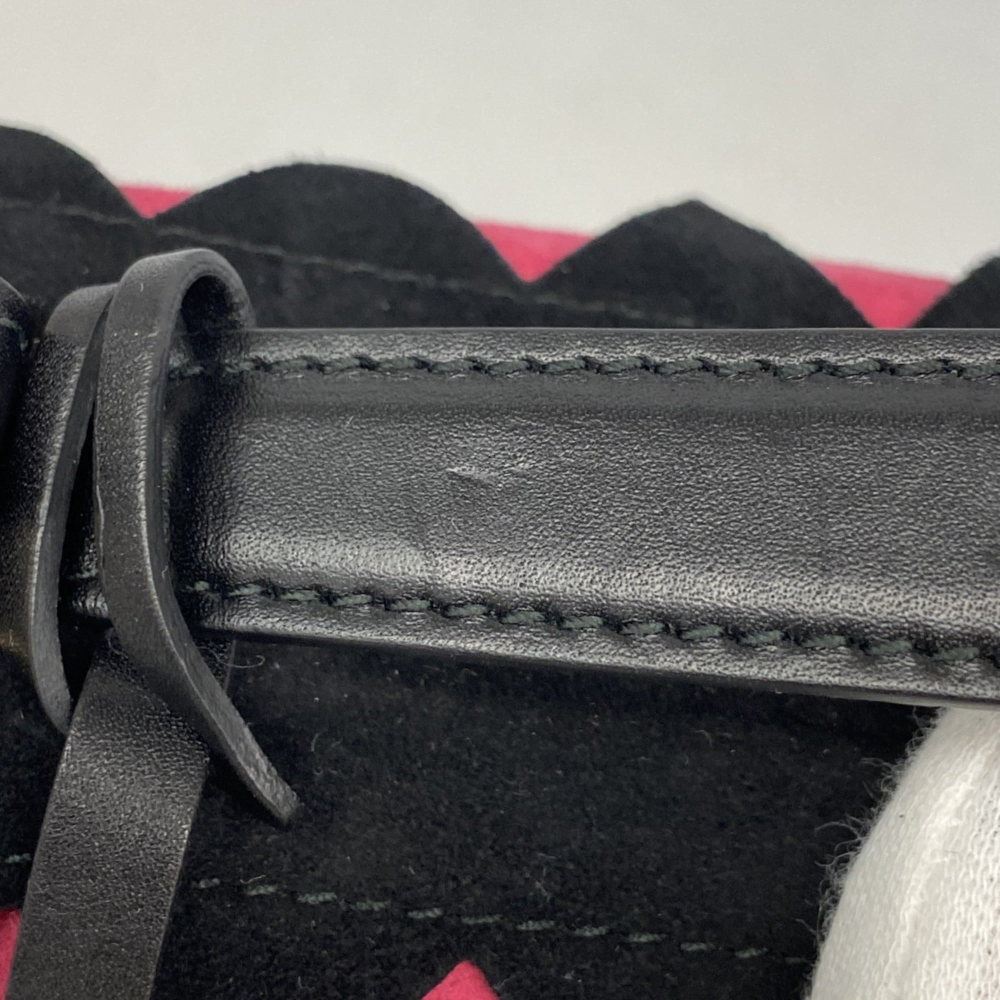 Salvatore Ferragamo Black Blue Pink Suede Handbag (Pre-Owned)
