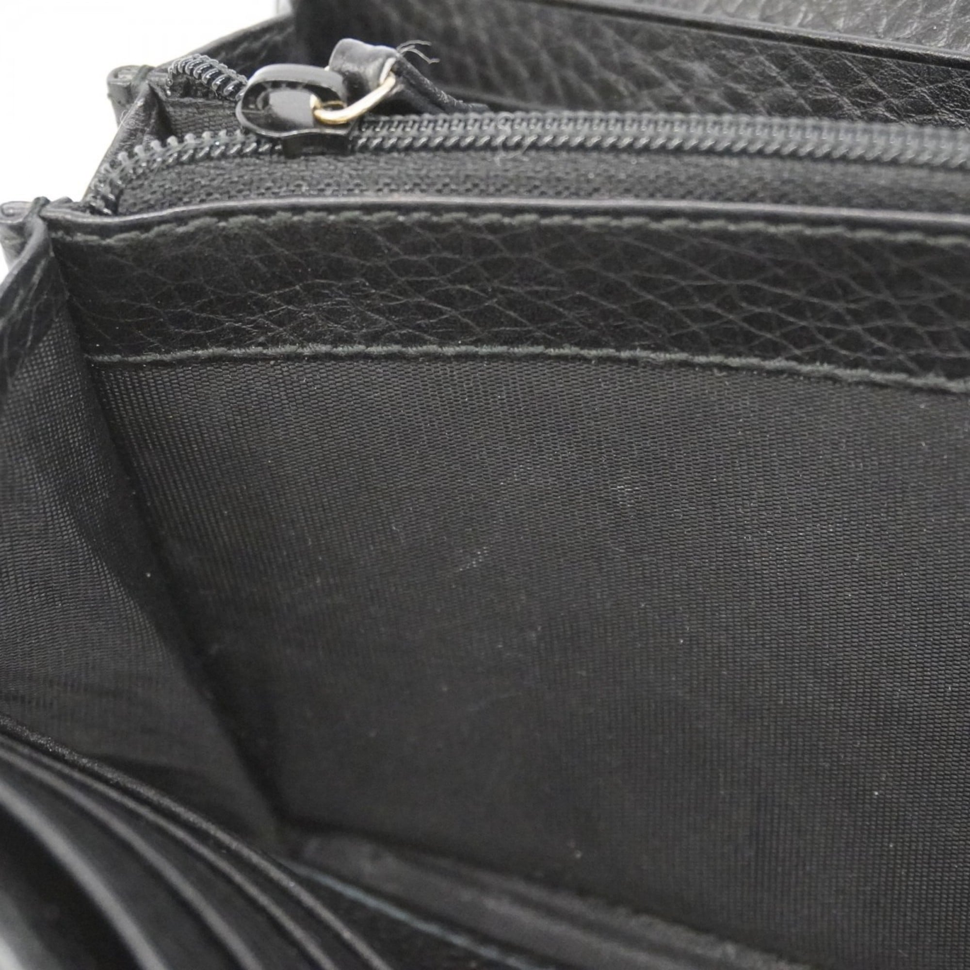 Gucci Black Leather Long Wallet (Bi-Fold) (Pre-Owned)