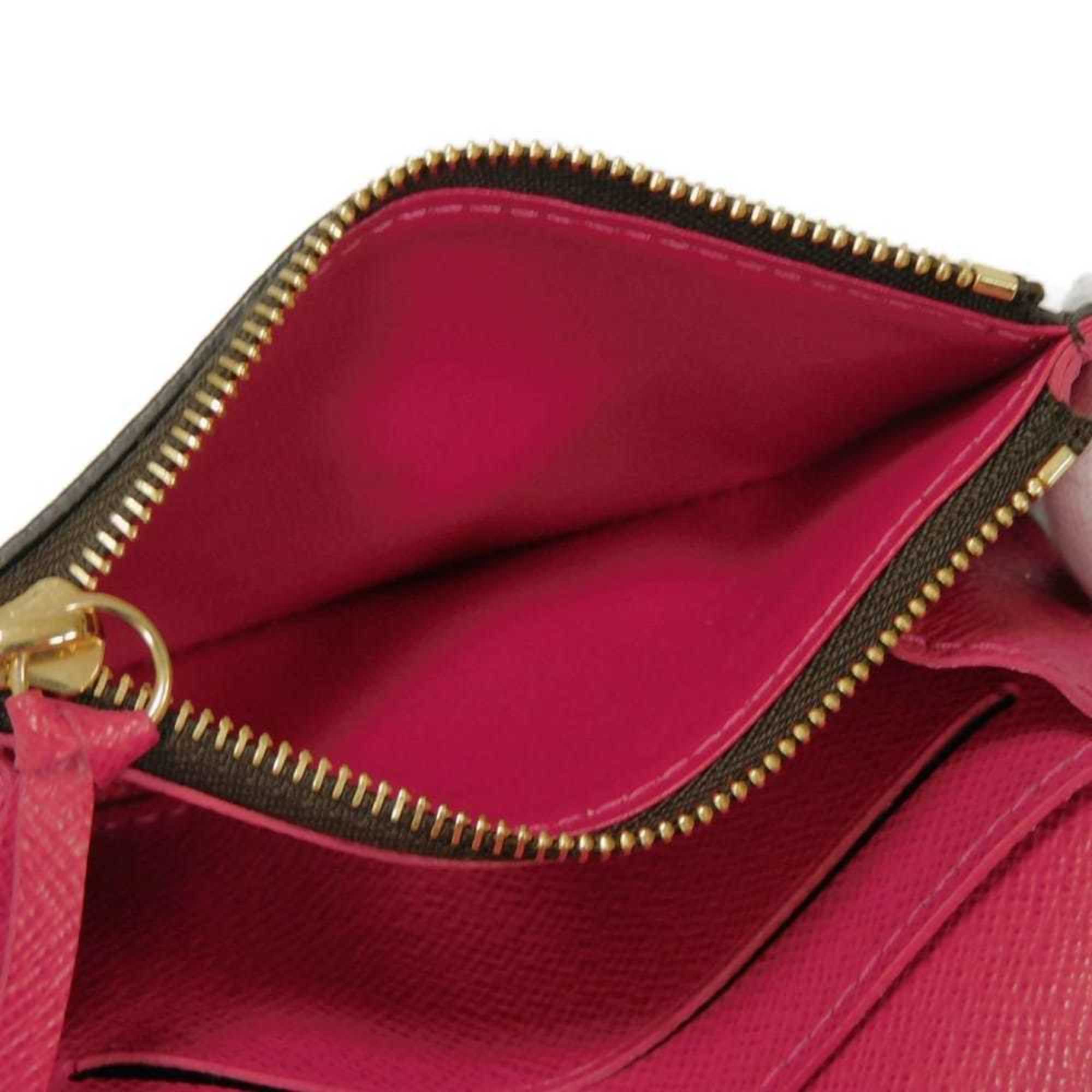 Louis Vuitton Monogram Brown Fuchsia Monogram Monogram Wallet (Bi-Fold) (Pre-Owned)