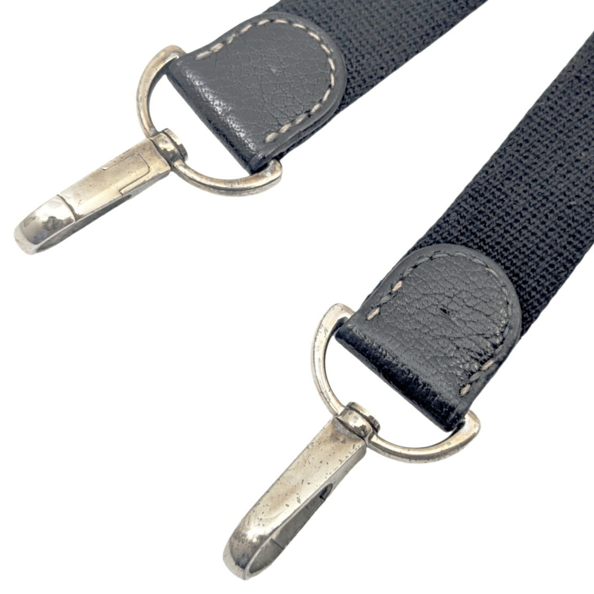 Hermes Black Canvas Leather Shoulder Bag (Pre-Owned)