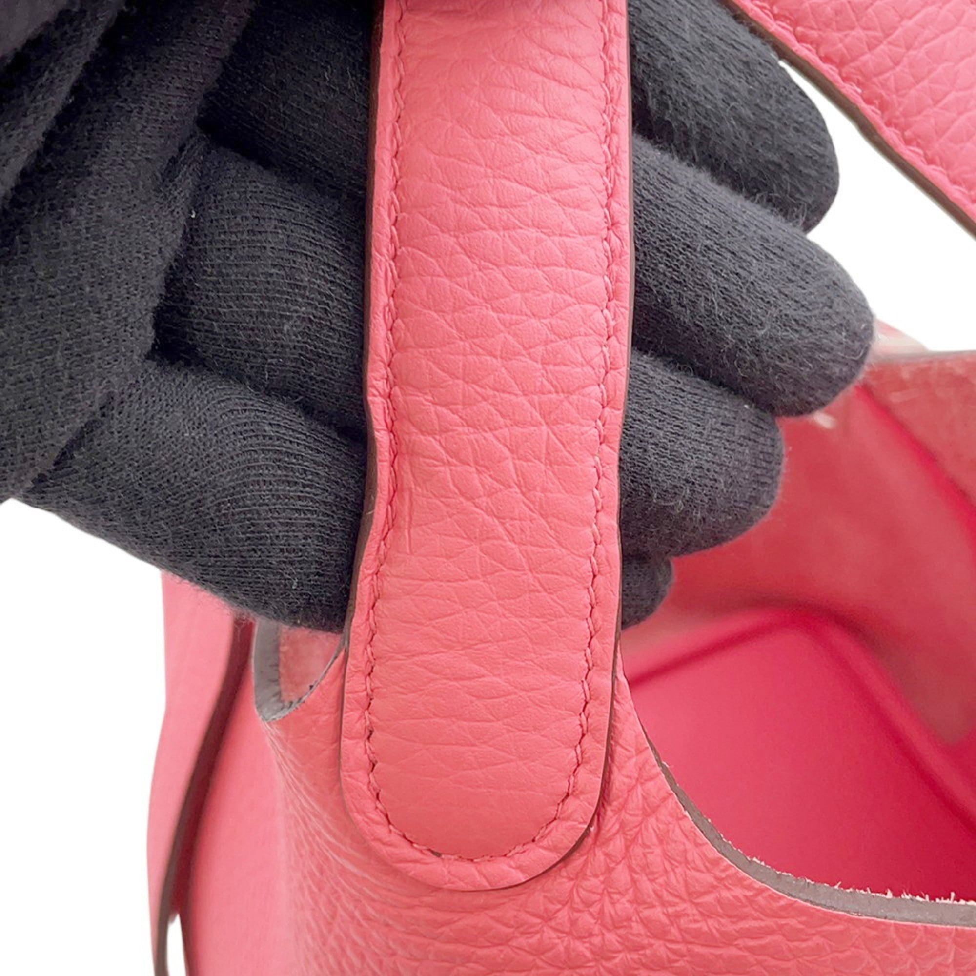 Hermes Picotin Rose Azalee Taurillon Clemence Leather Handbag (Pre-Owned)