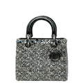Christian Dior Black Multi-Color Tweed Leather Handbag (Pre-Owned)
