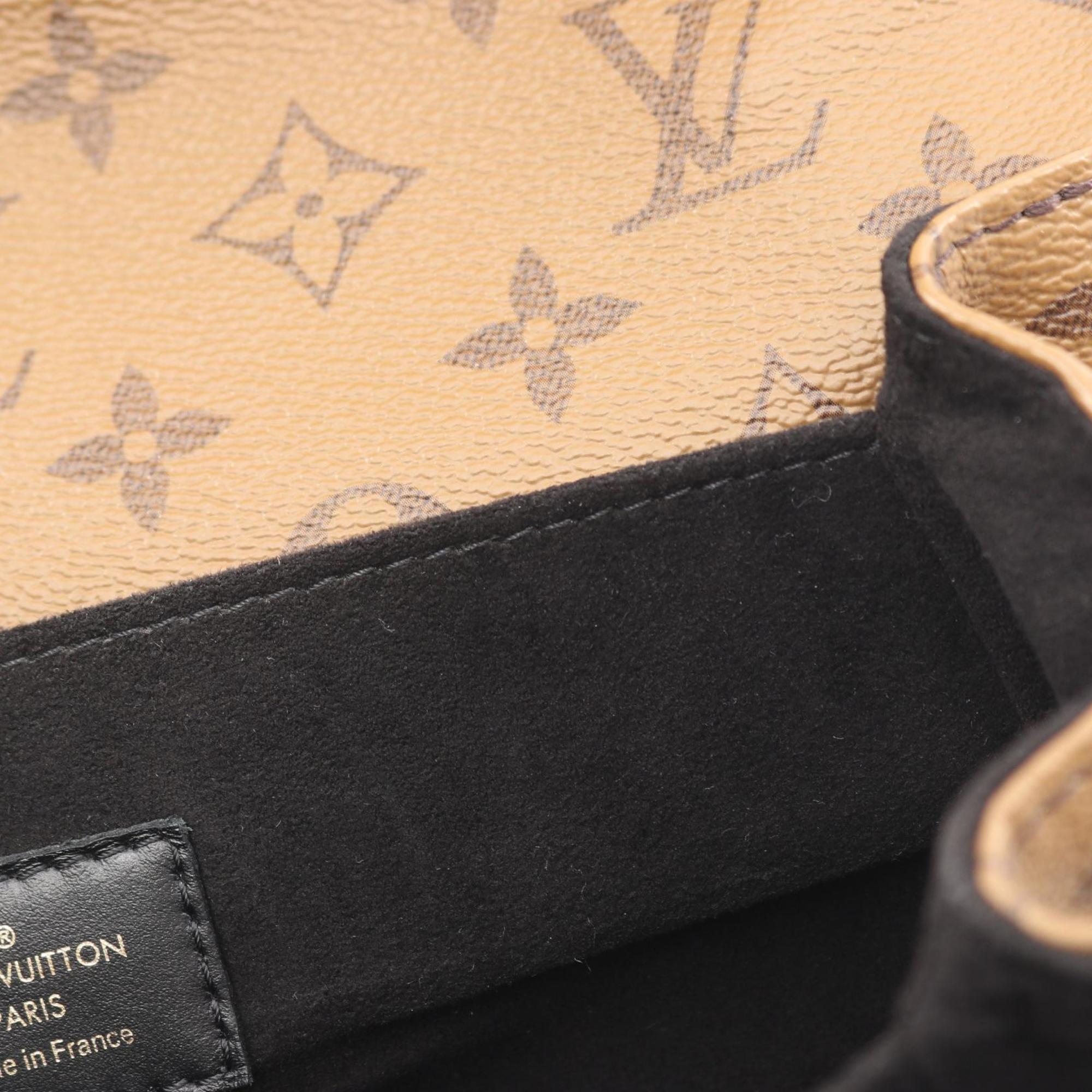 Louis Vuitton Black Brown Coated Canvas Monogram Reverse Pvc Leather Handbag Pochette (Pre-Owned)
