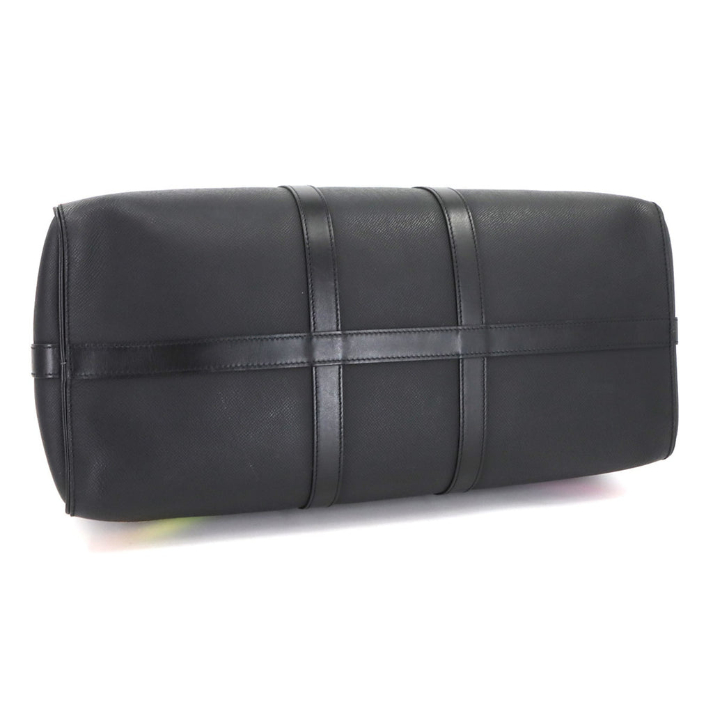 Louis Vuitton Black Multi-Color Taiga Leather Boston Bag Shoulder Bag (Pre-Owned)
