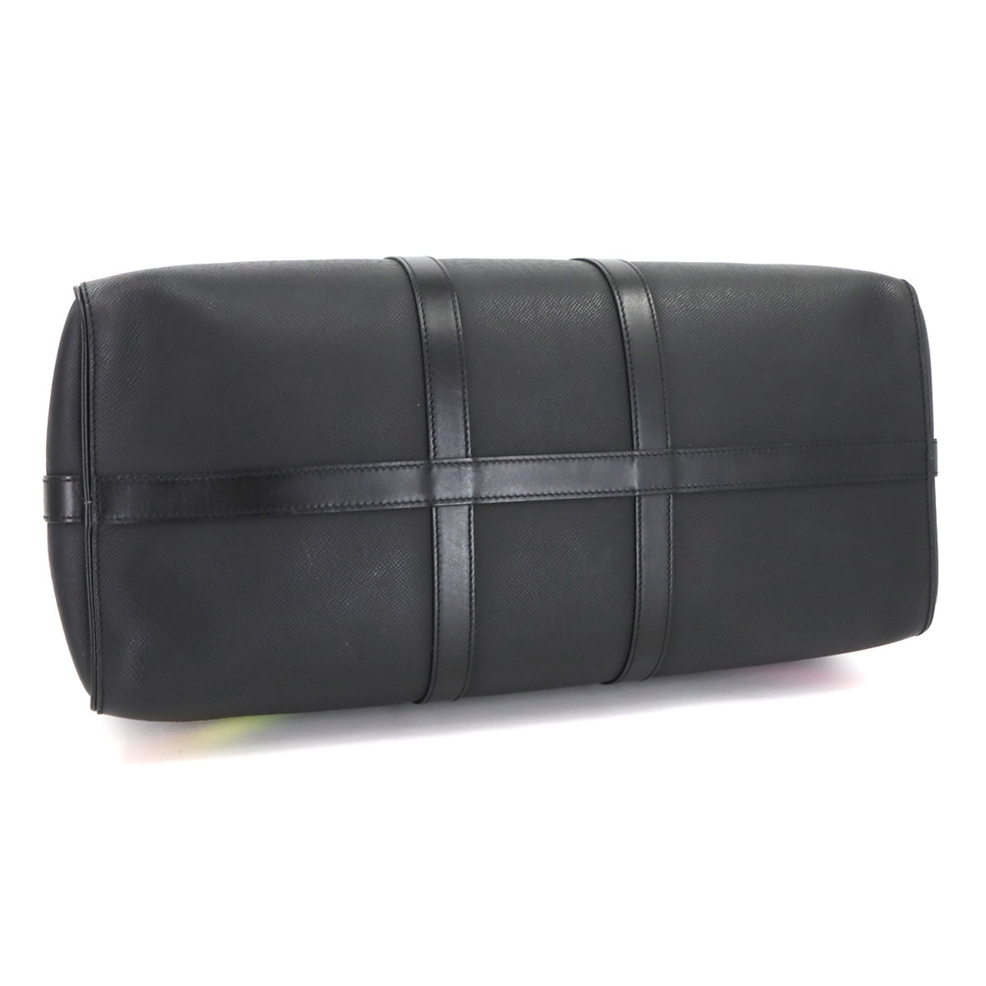 Louis Vuitton Black Multi-Color Taiga Leather Boston Bag Shoulder Bag (Pre-Owned)
