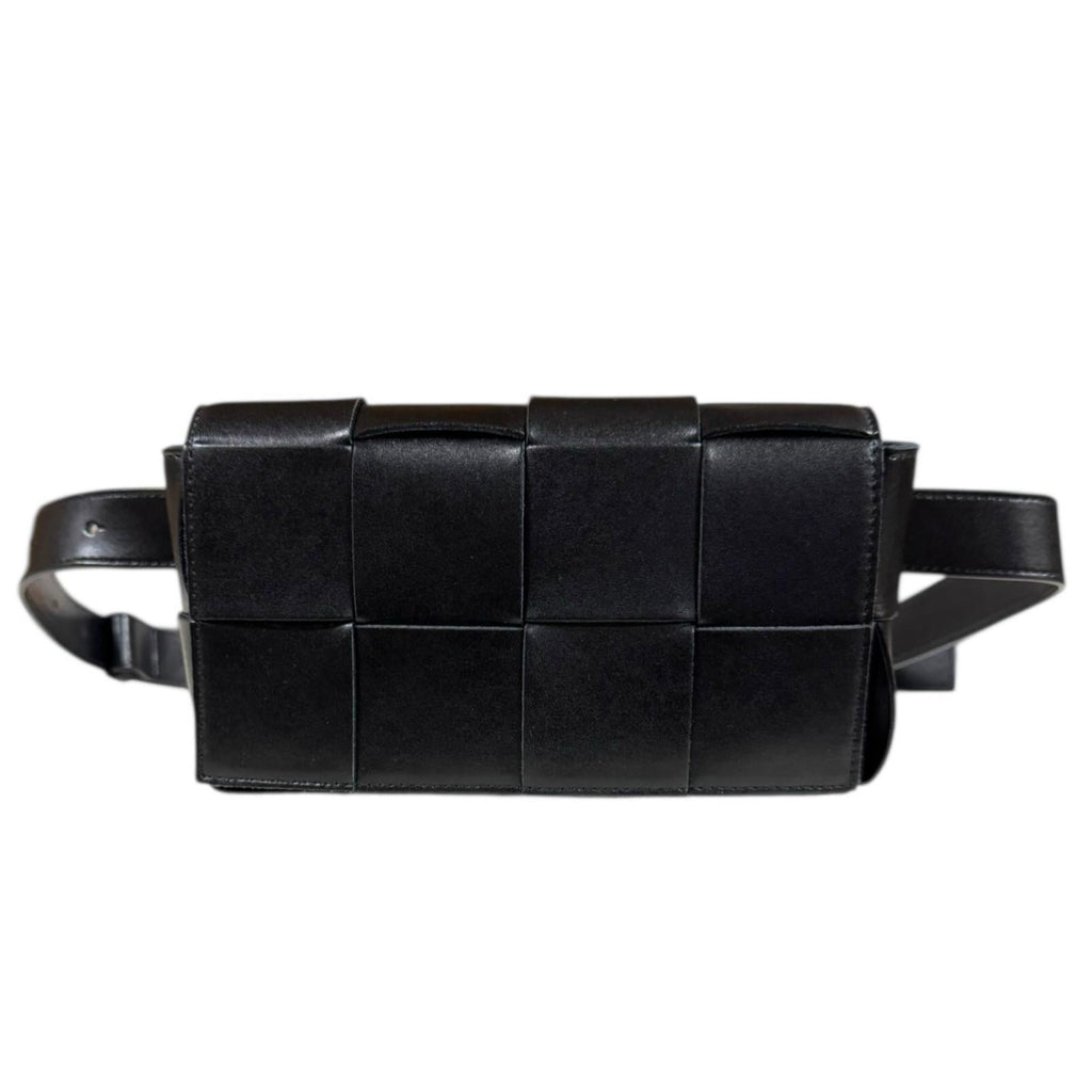 Bottega Veneta Black Leather Fanny Pack Sling Bag (Pre-Owned)