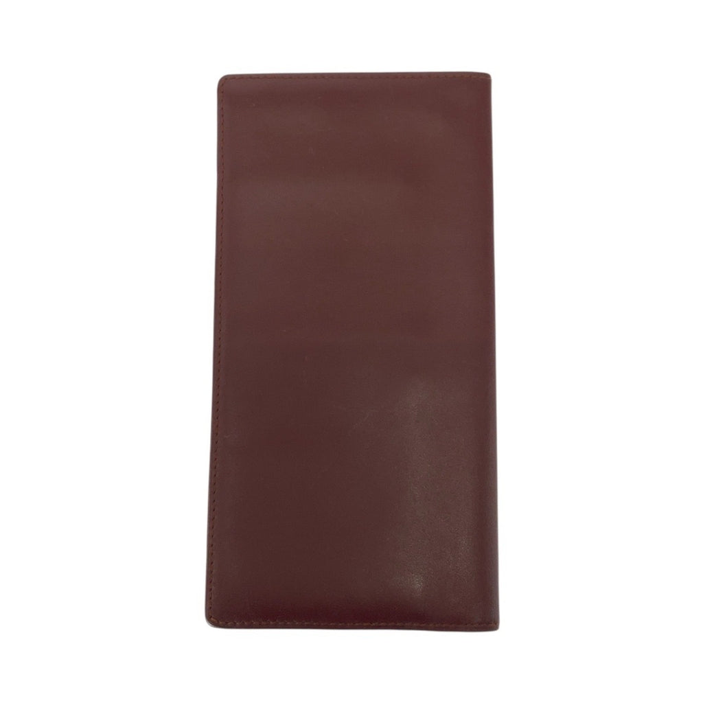 Cartier Wine Red Leather Long Wallet (Bi-Fold) (Pre-Owned)