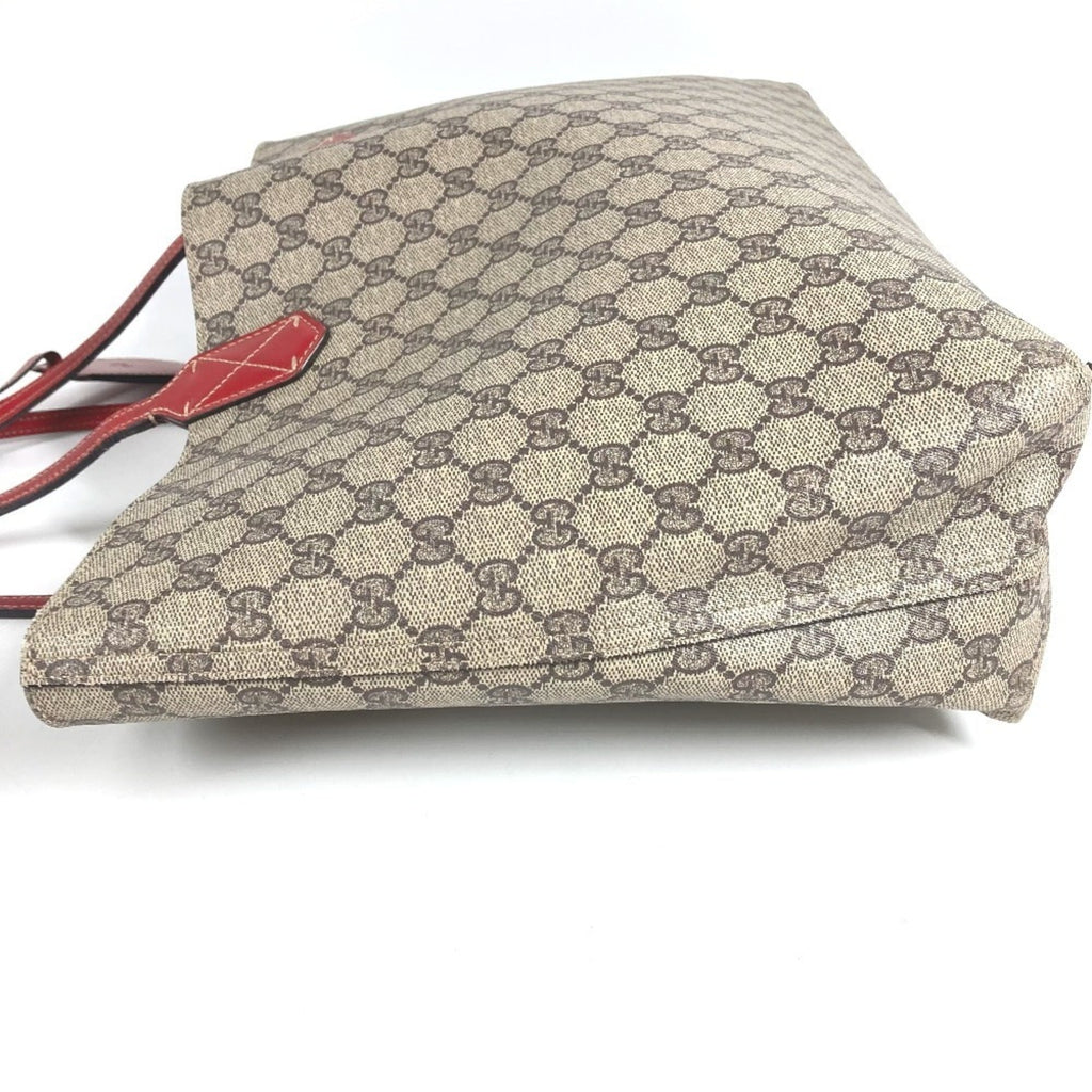 Gucci Beige Red Color Gg Supreme Shoulder Bag Tote Bag (Pre-Owned)
