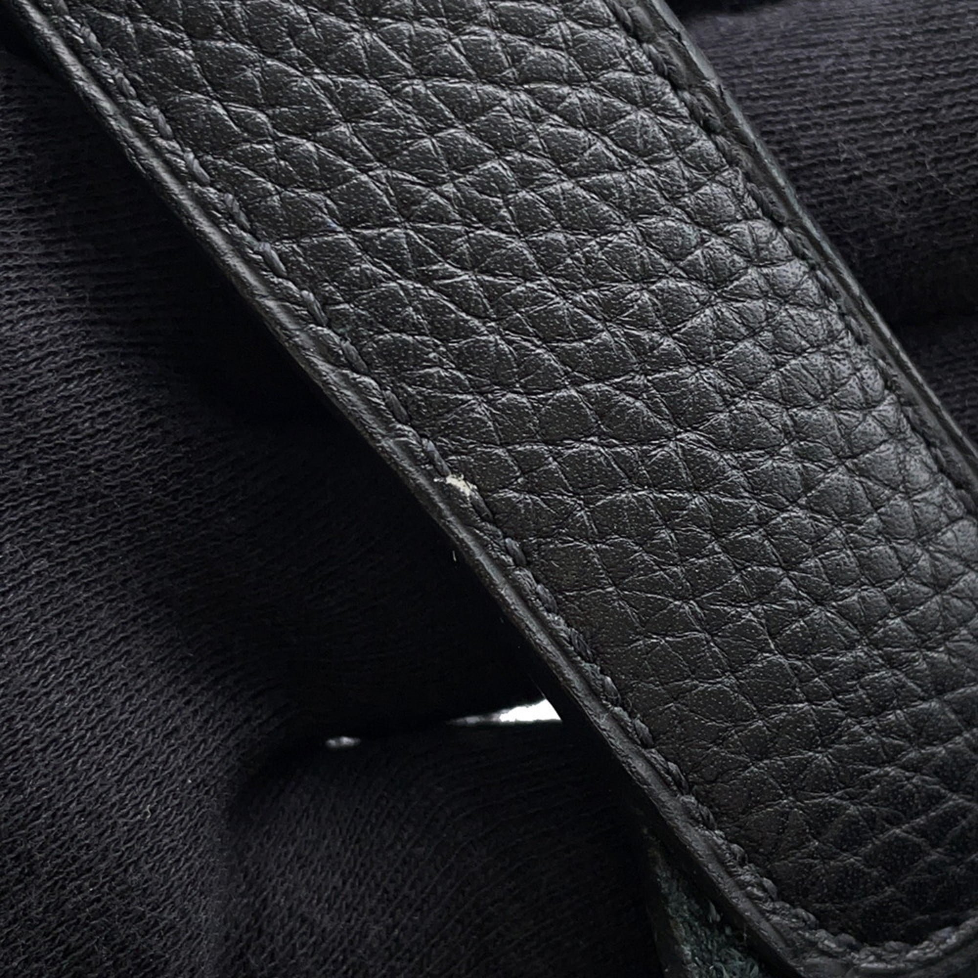 Hermes Picotin Black Taurillon Clemence Leather Handbag (Pre-Owned)