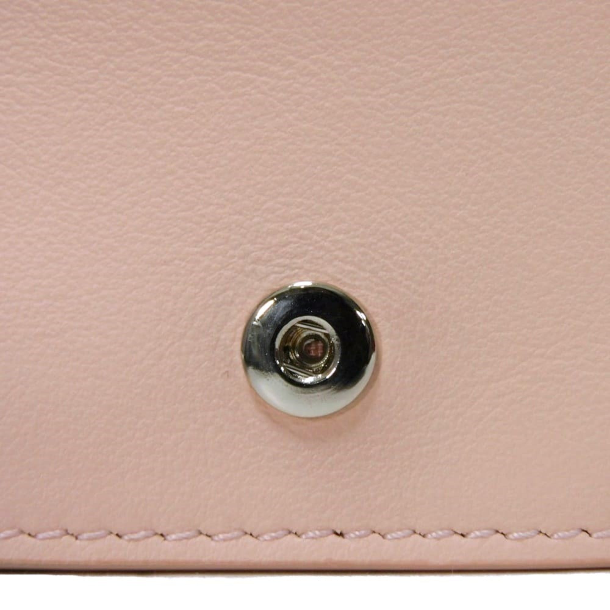 Salvatore Ferragamo Gancini Pink Leather Wallet (Bi-Fold) (Pre-Owned)