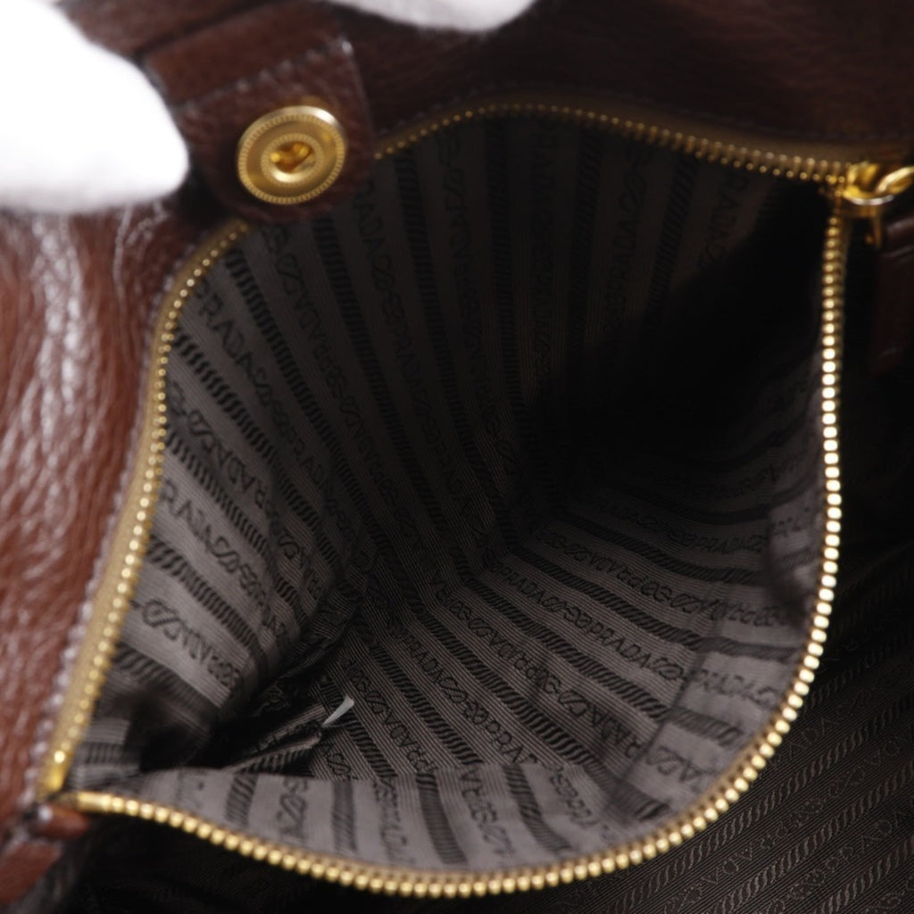 Prada Brown Leather Tote Bag (Pre-Owned)