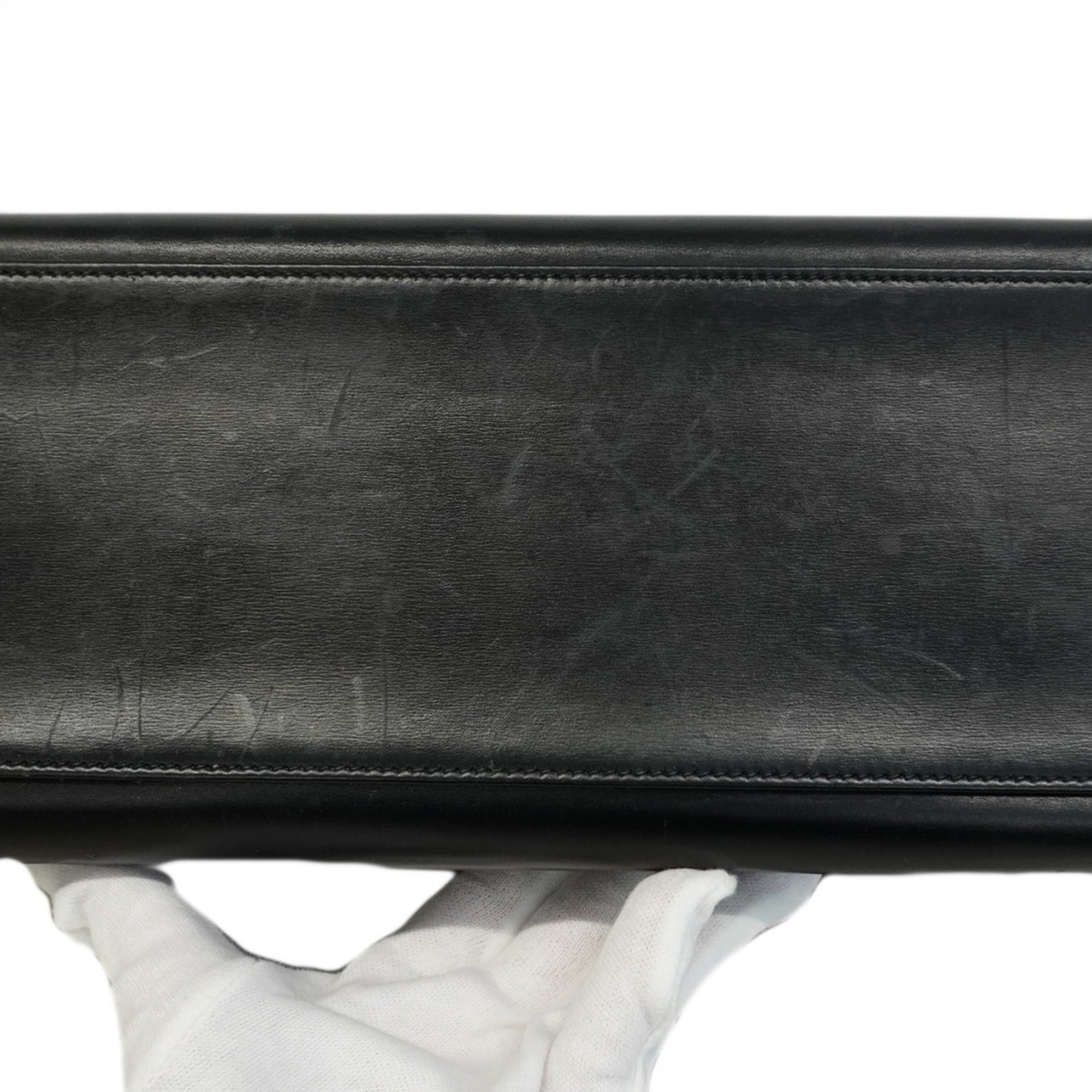 Hermes Black Box Calf Leather Handbag (Pre-Owned)