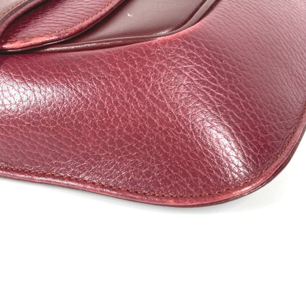 Cartier Must Wine Red Leather Clutch Bag Pouch (Pre-Owned)
