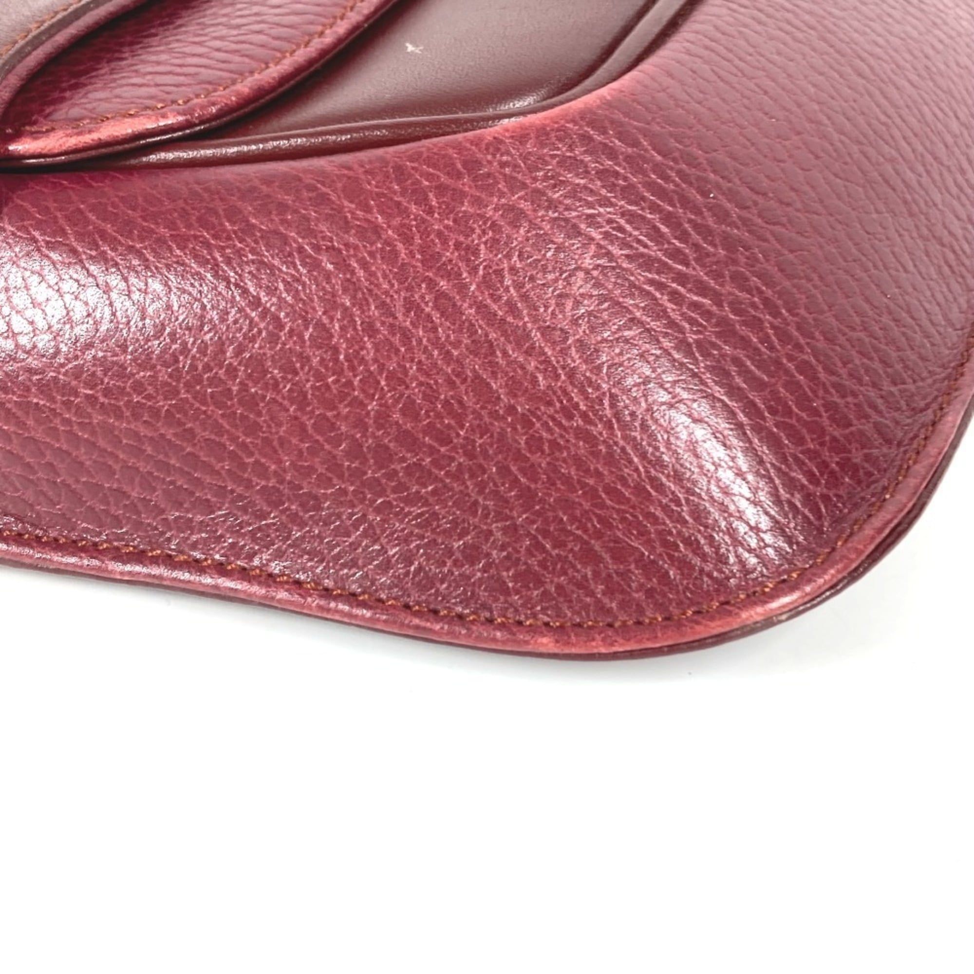 Cartier Must Wine Red Leather Clutch Bag Pouch (Pre-Owned)