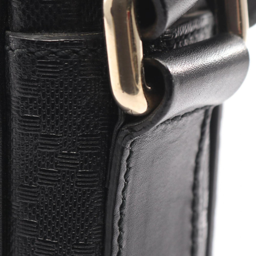 Gucci Black Coated Canvas Leather Shoulder Bag (Pre-Owned)
