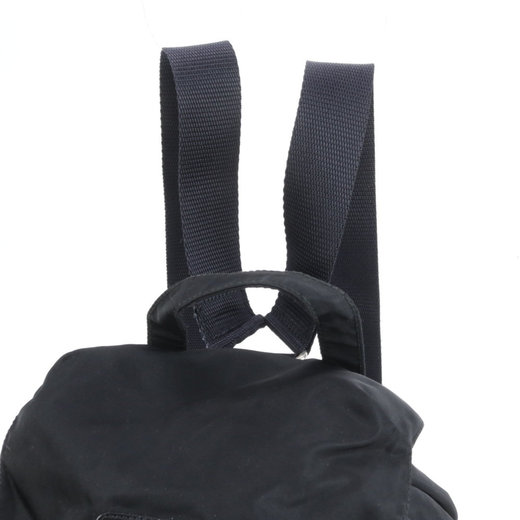 Prada Black Leather Nylon Backpack (Pre-Owned)