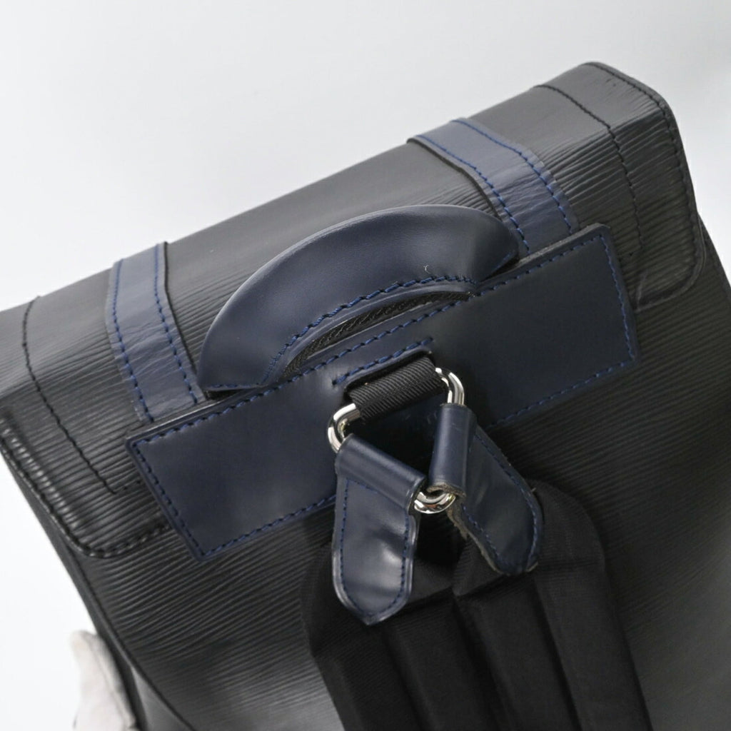 Louis Vuitton Black Blue Gray Monogram Eclipse Monogram Eclipse Epi Leather Backpack (Pre-Owned)