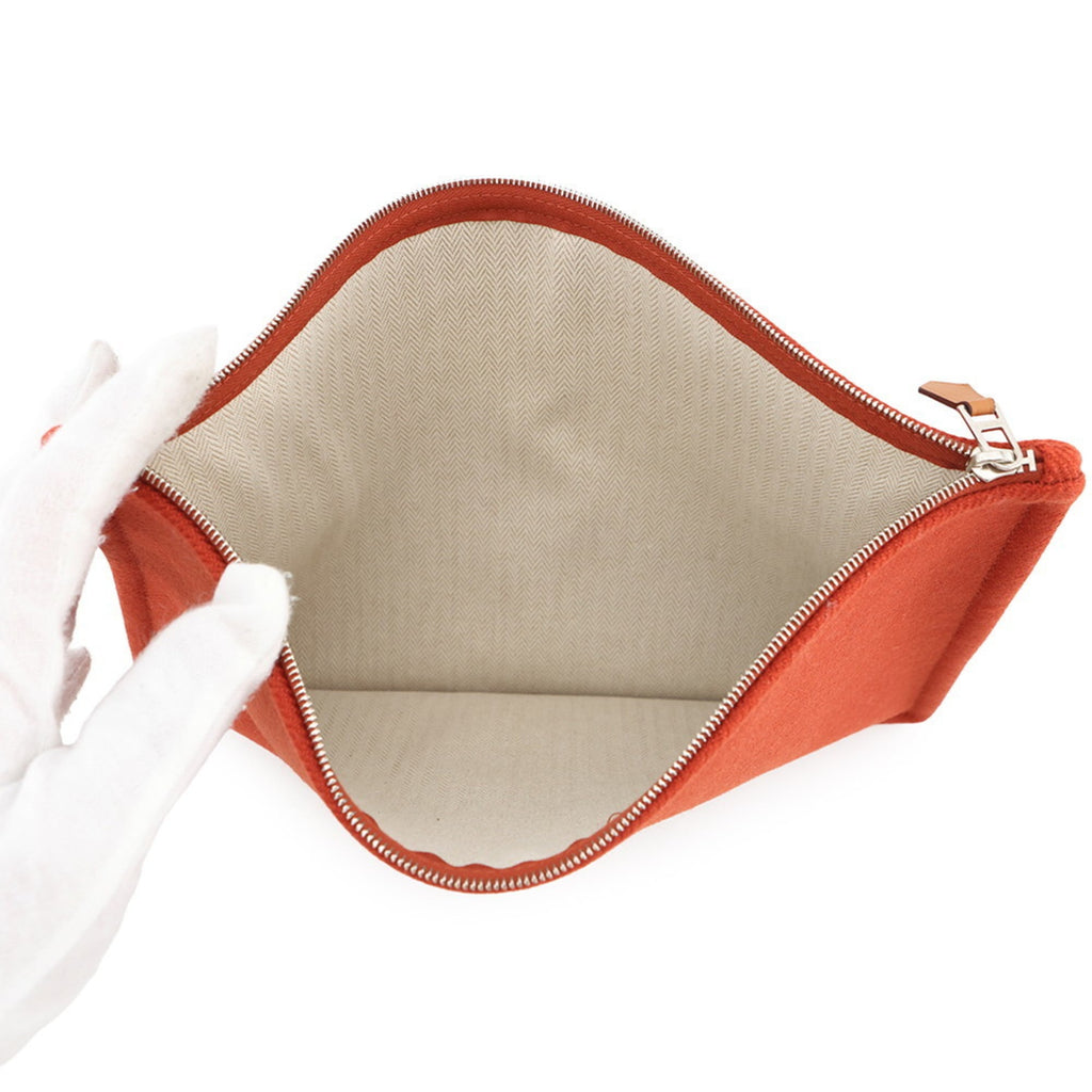 Hermes Silver Wool 100% Pouch (Pre-Owned)