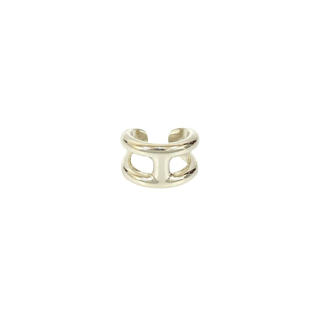 Hermes Silver Silver 925 Band Ring (Pre-Owned)