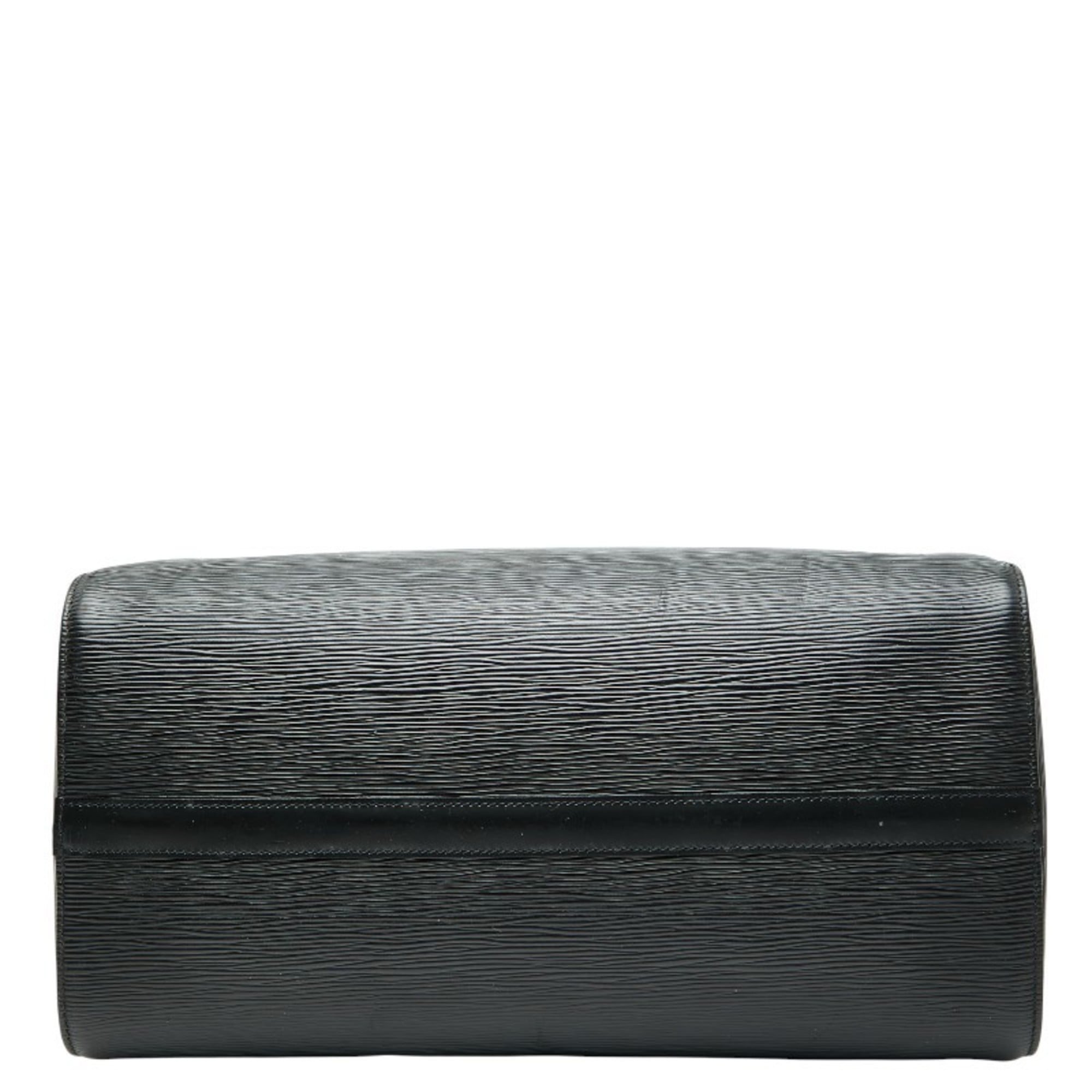 Louis Vuitton Black Noir Leather Boston Bag Handbag (Pre-Owned)