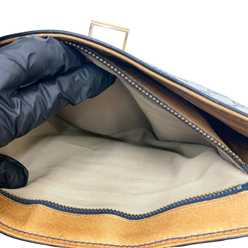 Gucci Navy Leather Pvc Shoulder Bag (Pre-Owned)