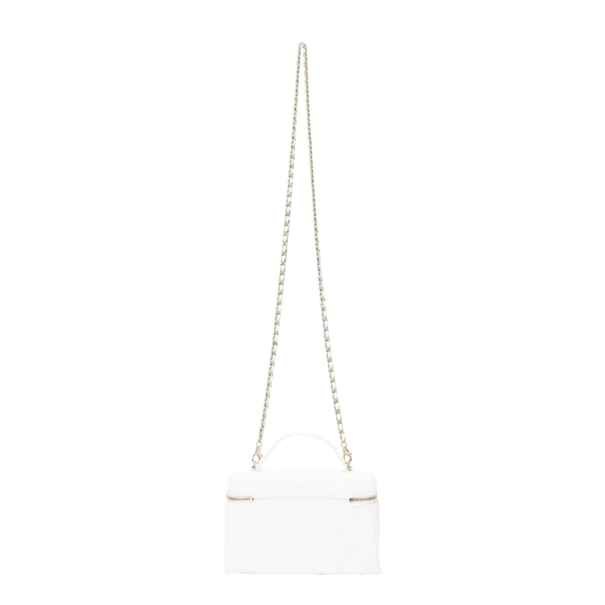 Chanel White Grained Calfskin Handbag Shoulder Bag (Pre-Owned)