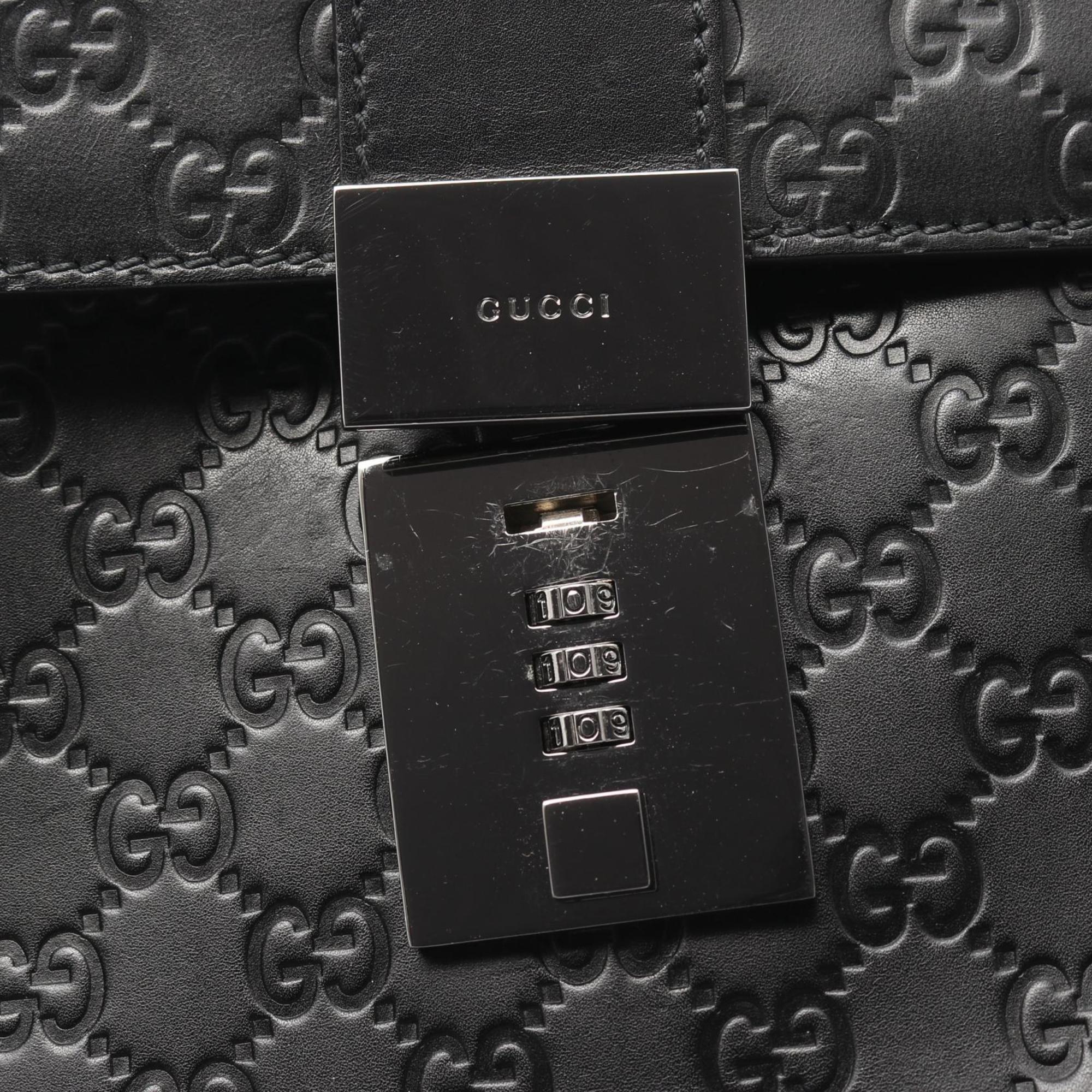 Gucci Black Leather Briefcase (Pre-Owned)