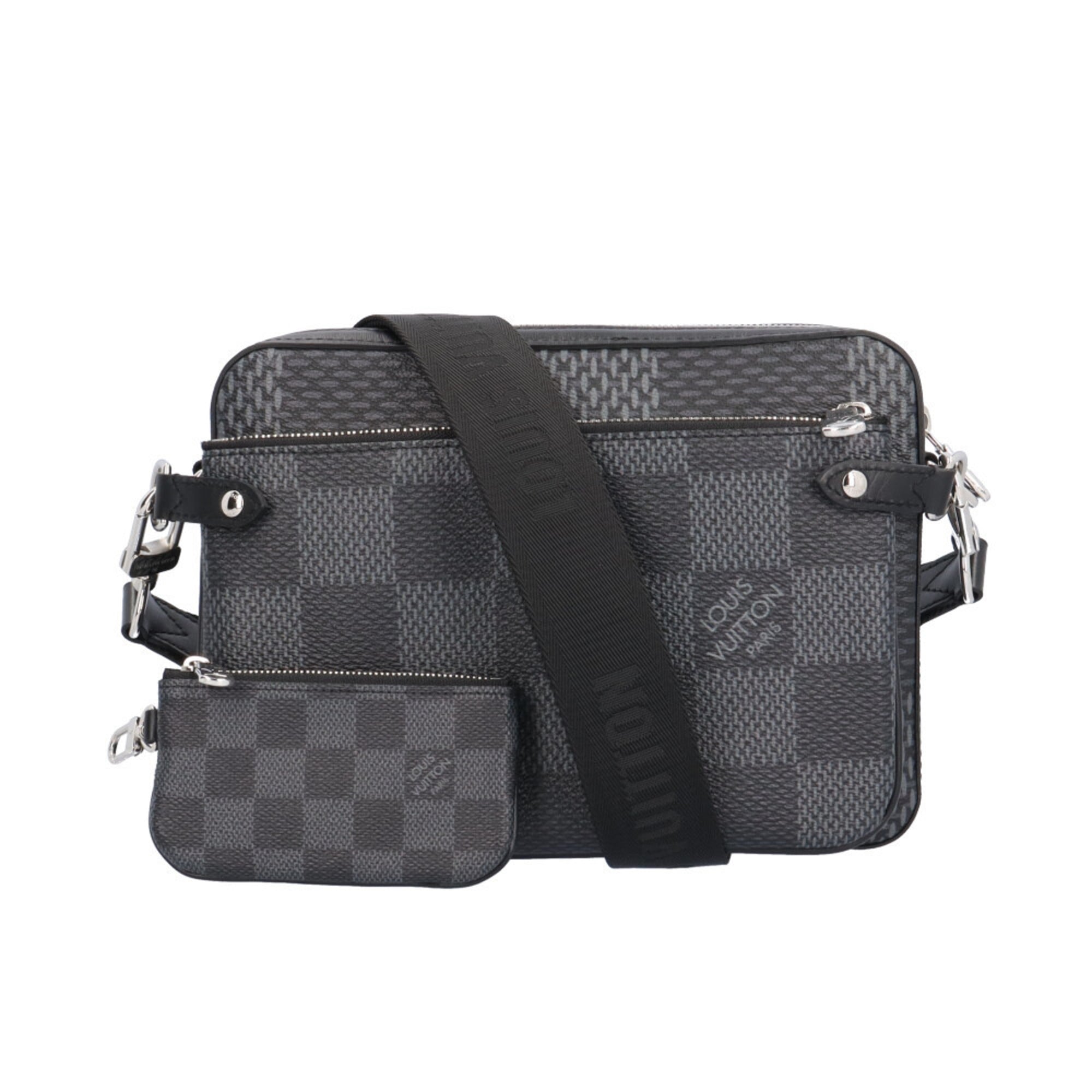 Louis Vuitton Black Gray Damier Graphite Shoulder Bag (Pre-Owned)