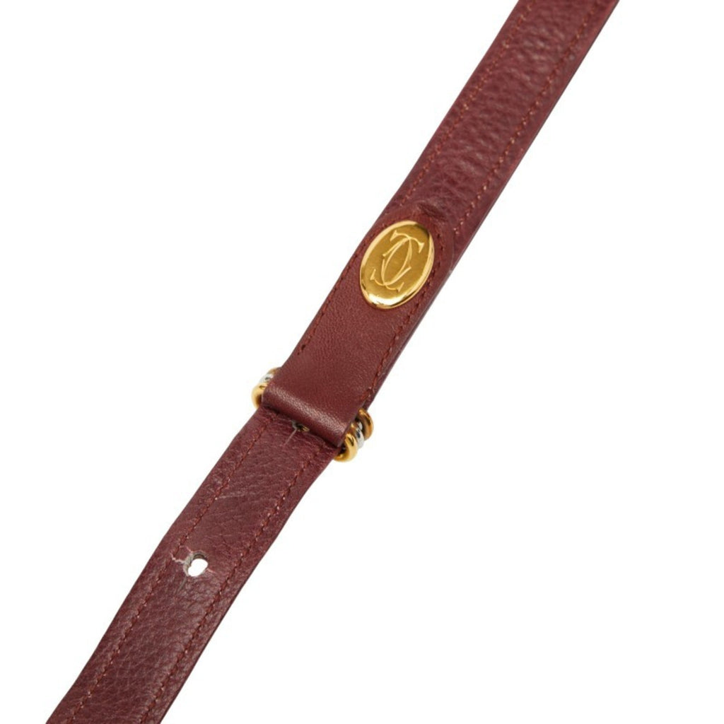 Cartier Bordeaux Wine Red Leather Shoulder Bag (Pre-Owned)
