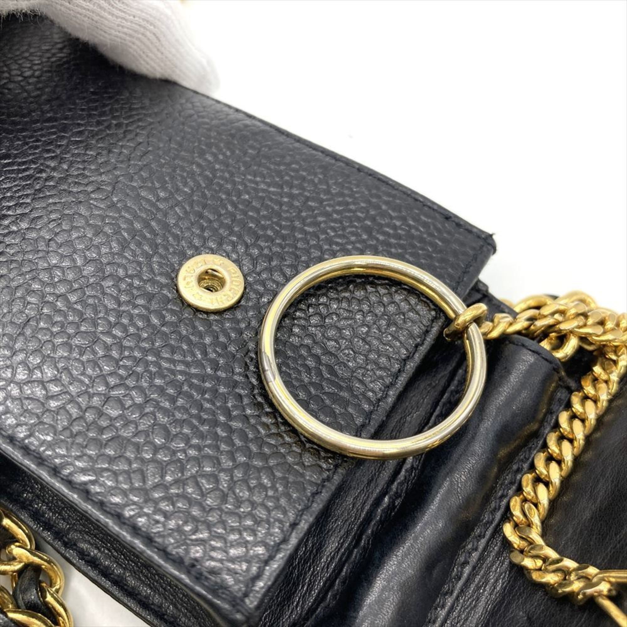 Chanel Black Grained Calfskin Shoulder Bag (Pre-Owned)
