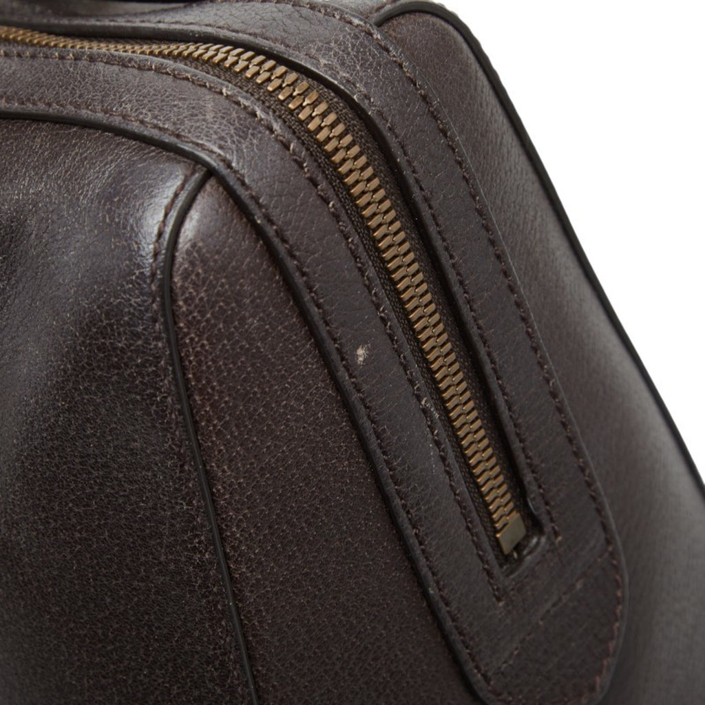 Gucci Brown Leather Boston Bag Shoulder Bag (Pre-Owned)