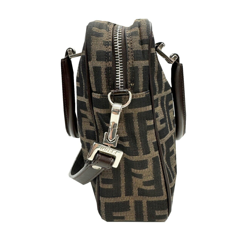 Fendi Brown Canvas Leather Handbag (Pre-Owned)