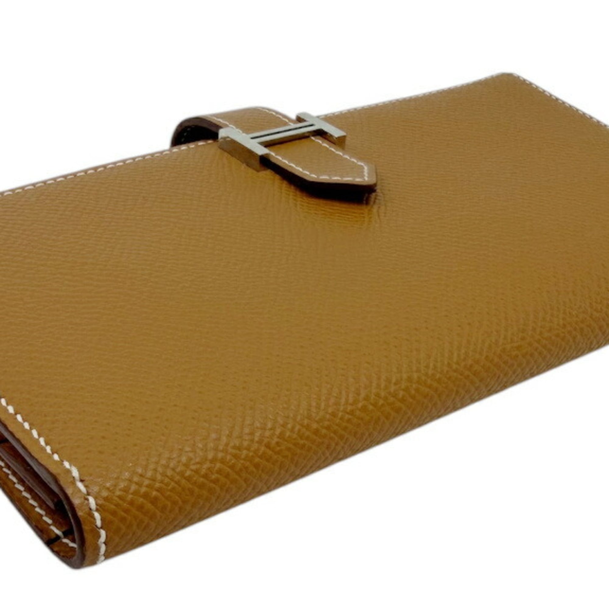 Hermes Gold Epsom Leather Long Wallet (Bi-Fold) (Pre-Owned)