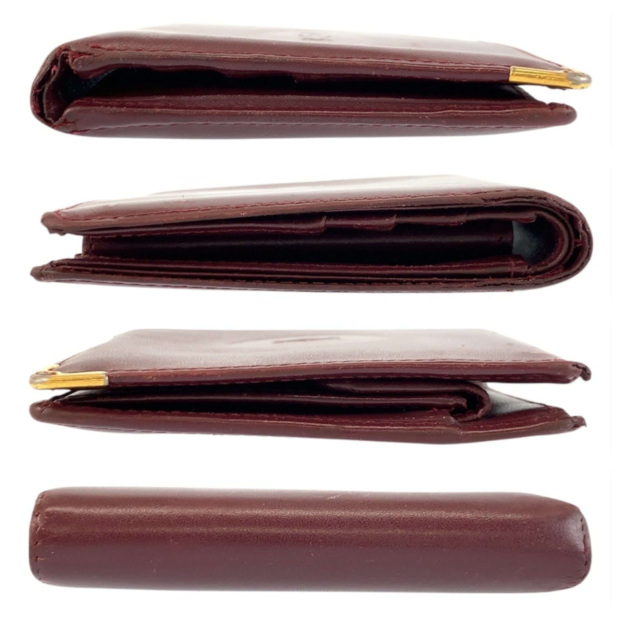 Cartier Bordeaux Leather Wallet (Bi-Fold) (Pre-Owned)