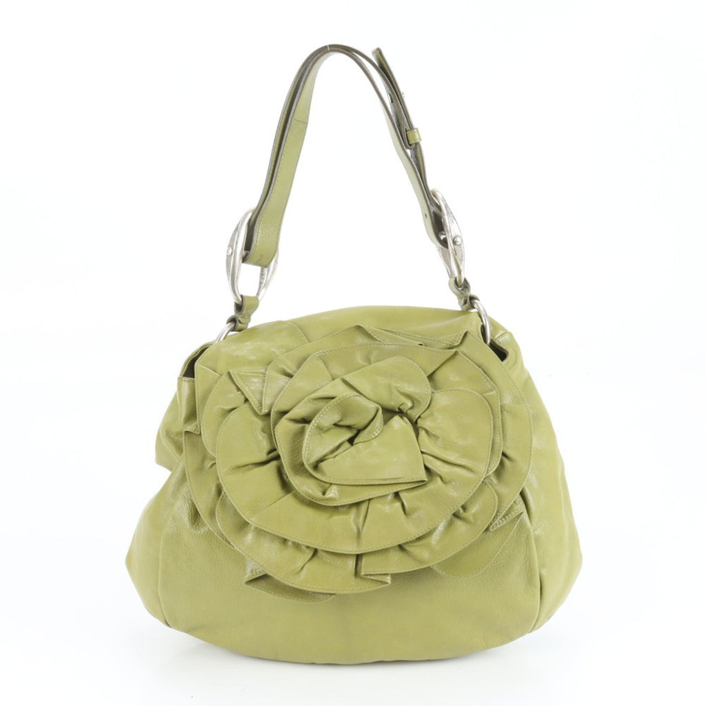 Yves Saint Laurent Green Leather Shoulder Bag (Pre-Owned)