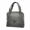 Chanel Black Leather Handbag (Pre-Owned)