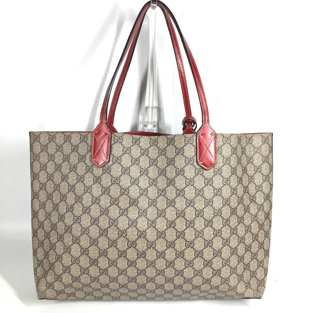 Gucci Beige Red Color Gg Supreme Shoulder Bag Tote Bag (Pre-Owned)