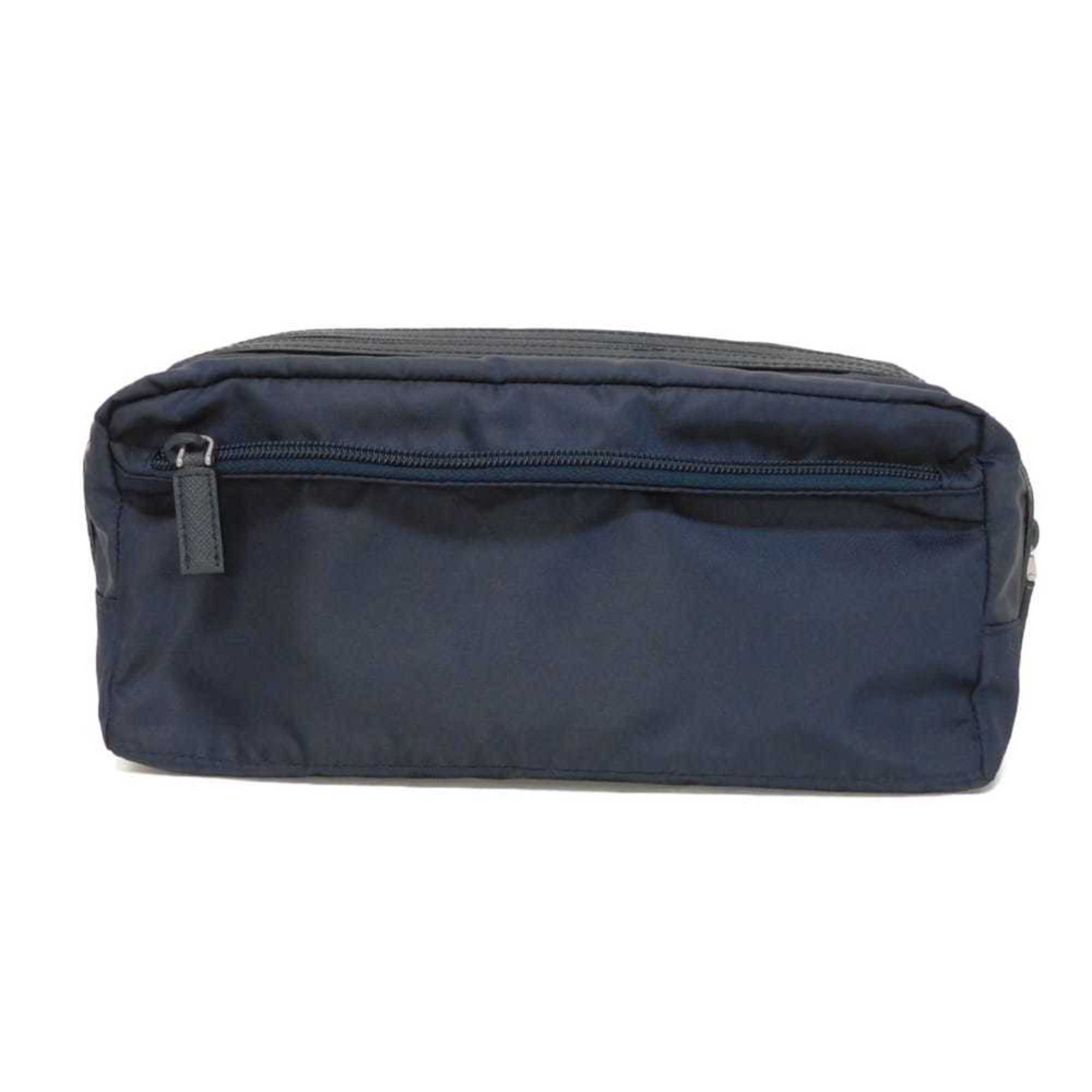 Prada Blue Nylon Clutch Bag Pouch (Pre-Owned)