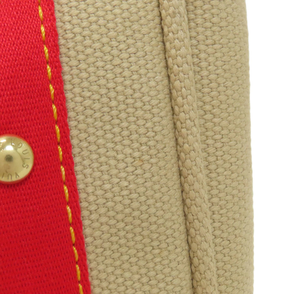 Louis Vuitton Beige Red Color Canvas Handbag (Pre-Owned)